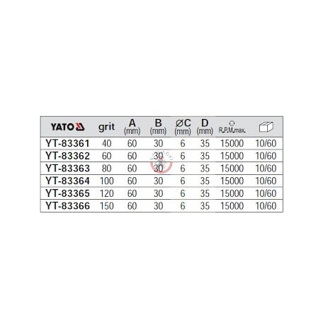 Csapos lamellás csiszoló 60x30x6mm  P100