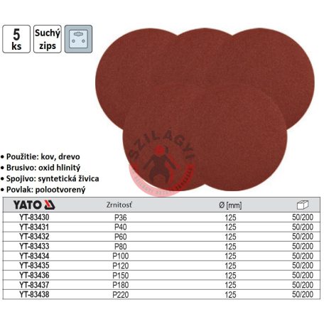 Csiszolótárcsa 125mm P180