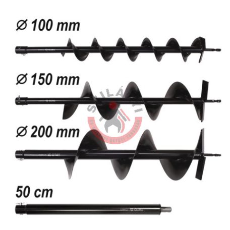Benzines talajfúró 51,2 cm3 + 3 fúrószár