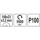Láncélező korong 108 x 23 x 3,2 mm YAT-84990 láncélezőhöz