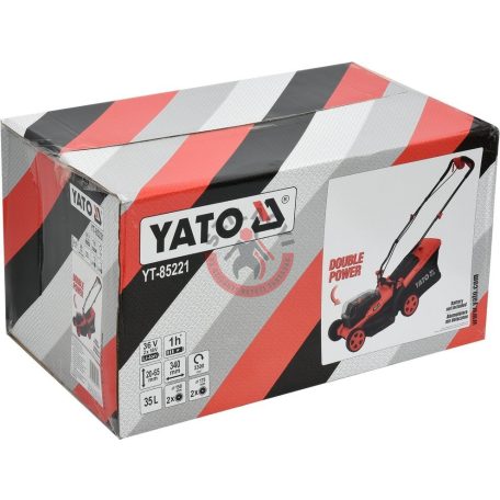 2x18V Li-ion akkus fűnyíró géptest 34cm vágószélesség