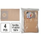 Papír porzsák 30 liter YT-85701 porszívóhoz (4 db/cs)