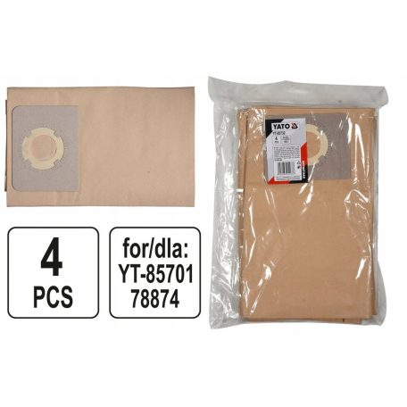 Papír porzsák 30 liter YT-85701 porszívóhoz (4 db/cs)