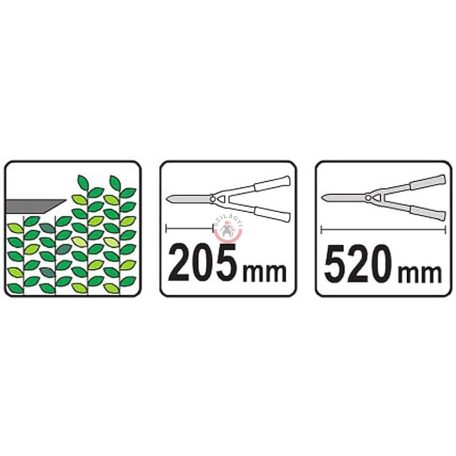 Sövényvágó olló 625mm erőszabályzóval