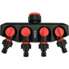 Csaptelep-elosztó adapter 4 utas 3/4"-1"