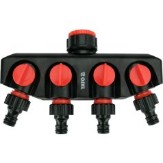 Csaptelep-elosztó adapter 4 utas 3/4"-1"