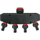 Csaptelep-elosztó adapter 4 utas 3/4"-1"