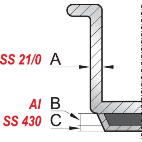 Nyeles lábas fedővel 1,9 liter 160 x 95 mm inox