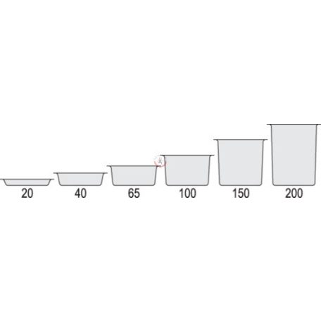 YATO GASTRO Inox betét 200 mm GN 1/6