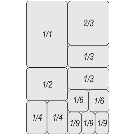 GN 2/3 rozsdamentes acél tálaló edény 9l
