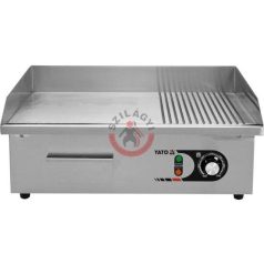   YATO GASTRO elektromos grill 550 mm 3000 W lapos és bordázott sütőlap