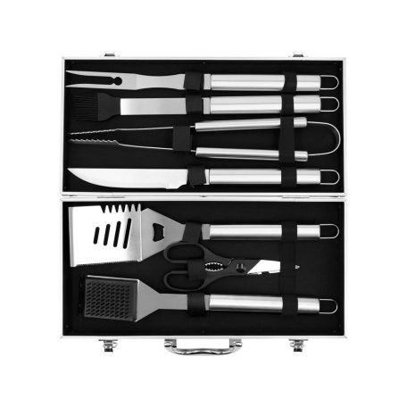 Grillkészlet 7 db kofferben rozsdamentes acél